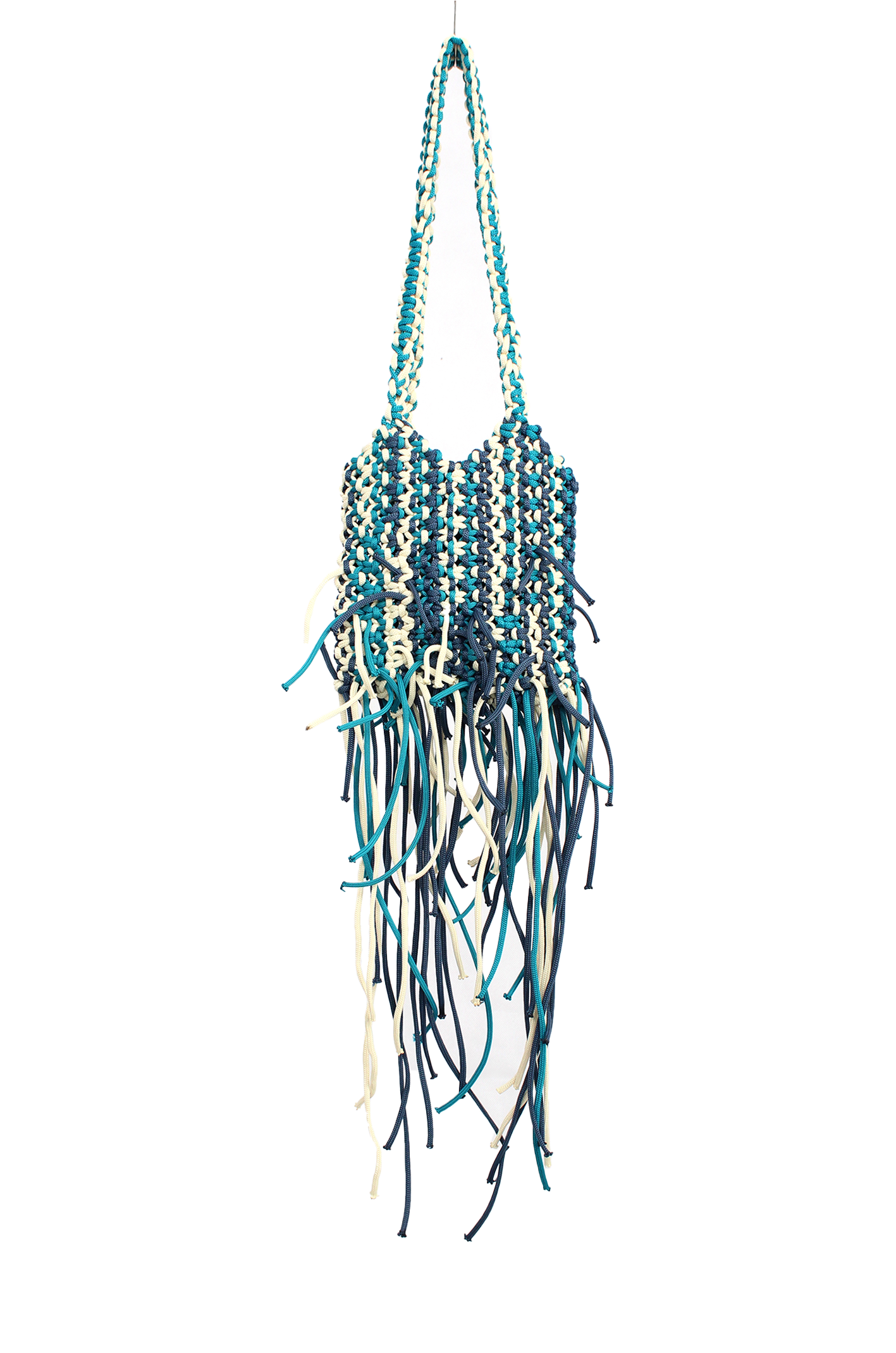 三色手工編織蓄鬚包 Tricolor Macramé Fringe bag