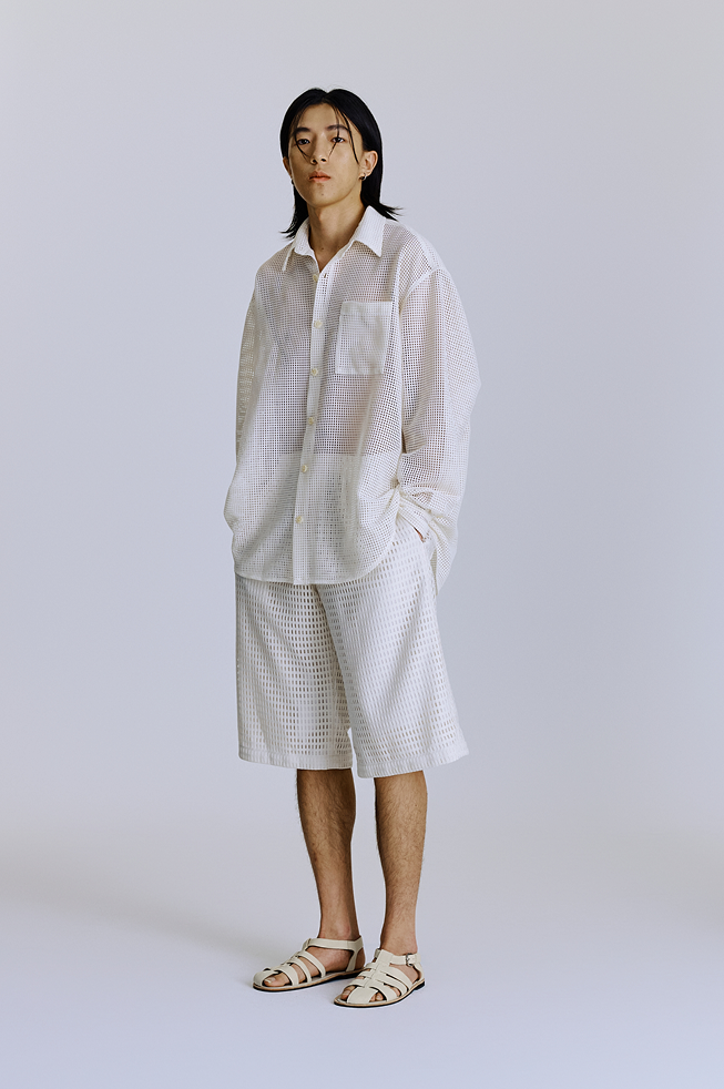 網眼休閒短褲  Mesh Cropped Trousers