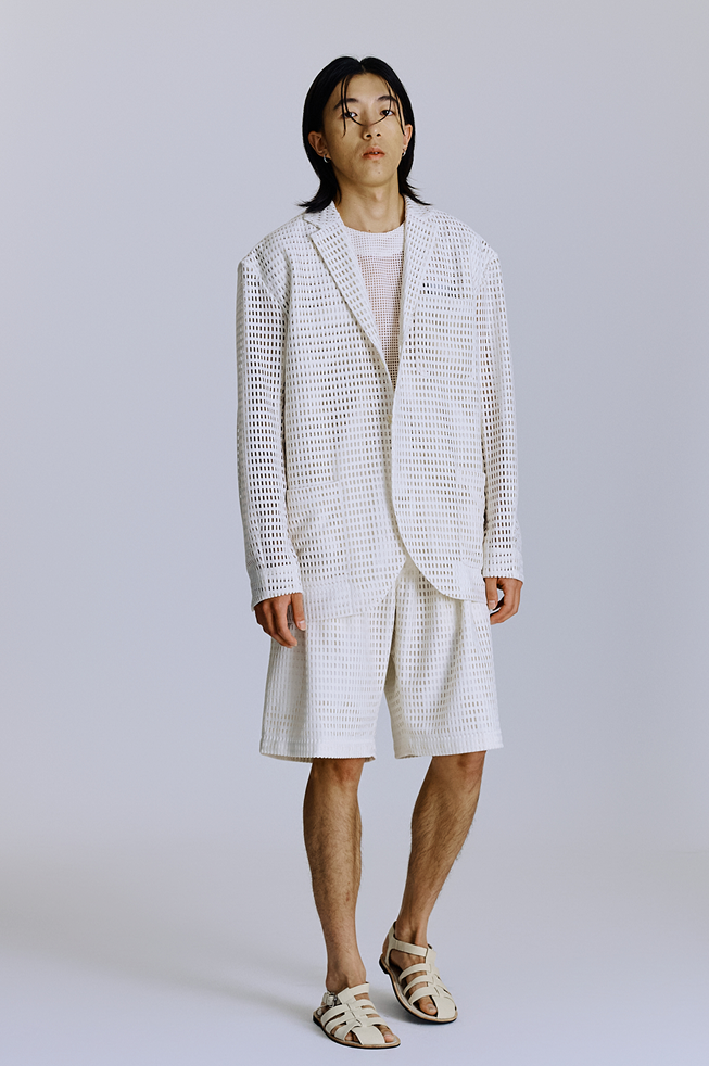 網眼打摺短褲 Mesh Pleated Tailored Shorts