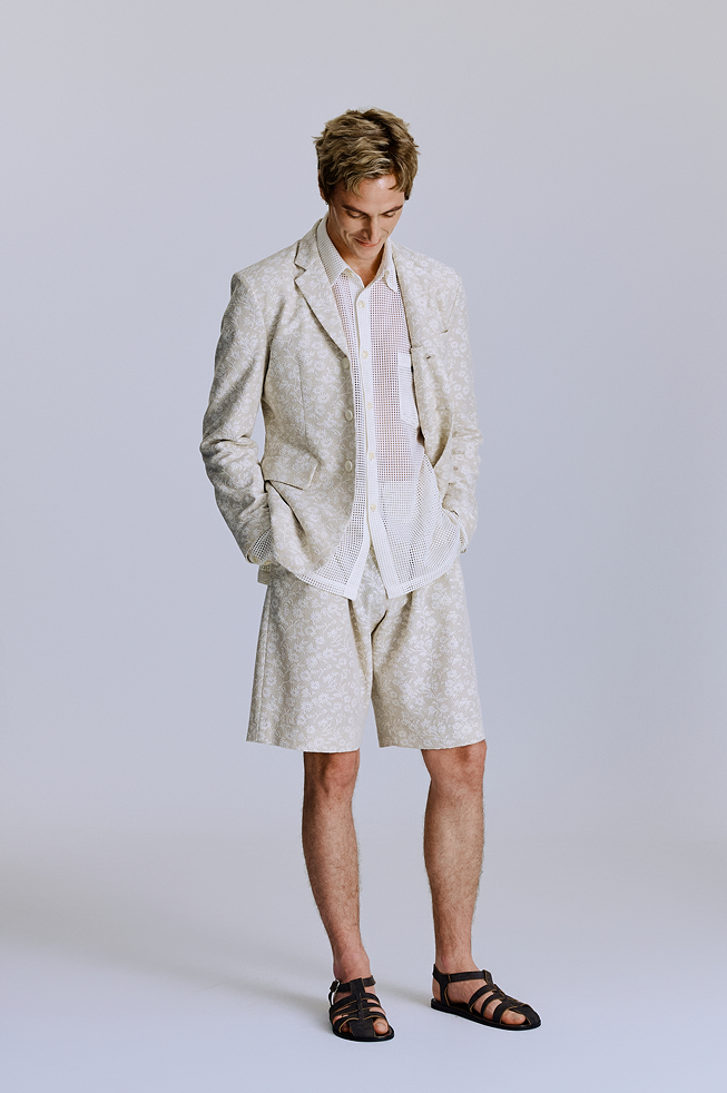 提花打摺短褲 Jacquard Pleated Tailored Shorts