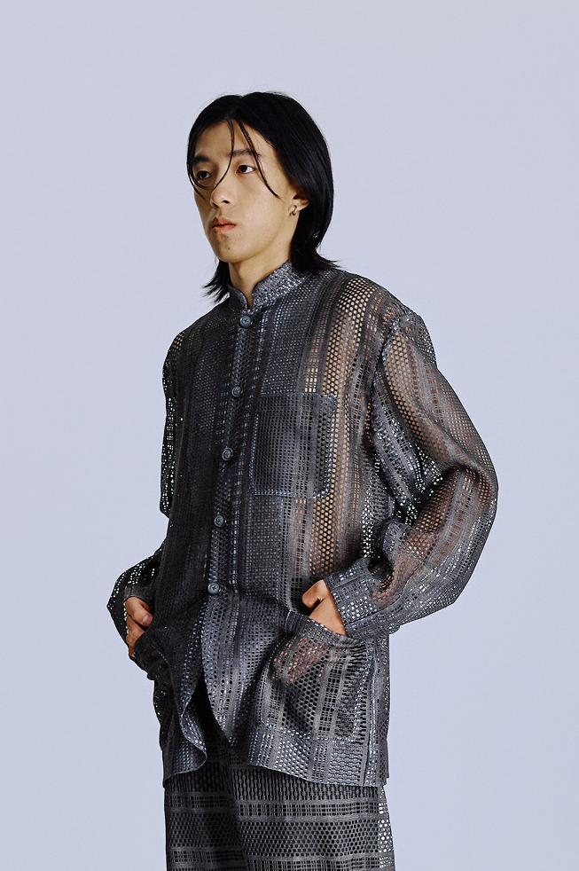 網眼中山領襯衫 Mesh Mandarin Collar Shirt