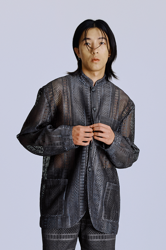 網眼中山領襯衫 Mesh Mandarin Collar Shirt