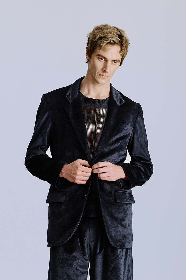 黑色絲絨西裝外套 Black Velvet Blazer