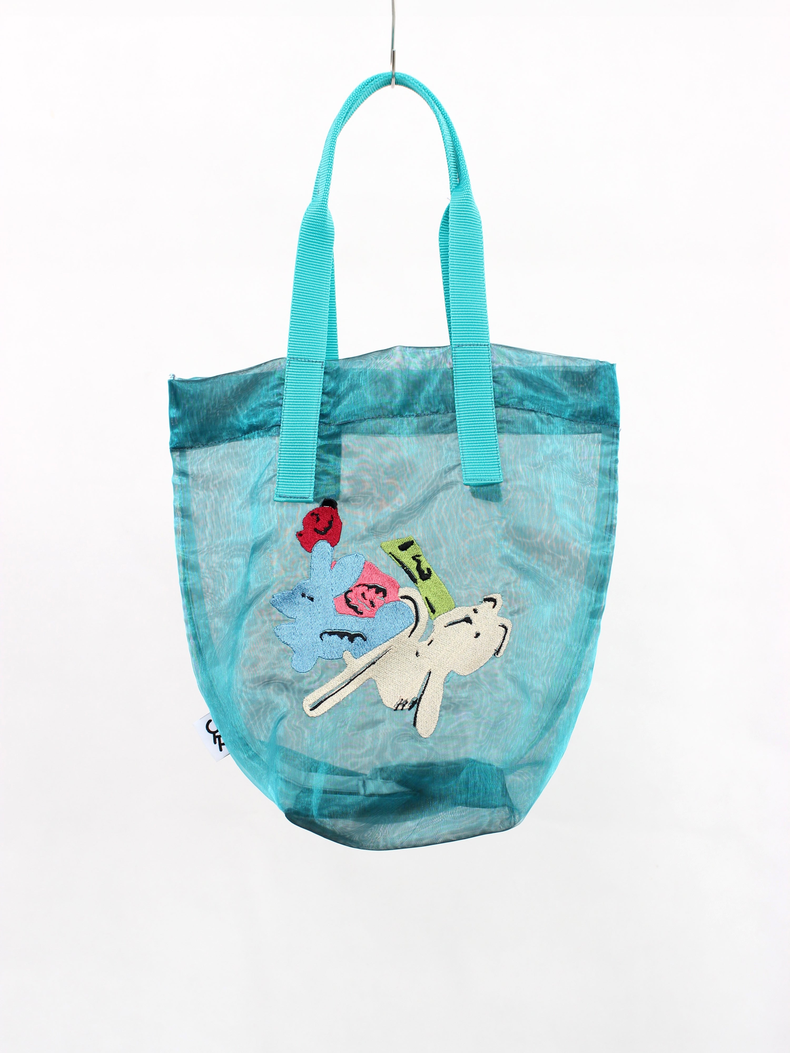 噗利玩具烏干紗刺繡托特手提包 Pooly’s toys embroidered tote bag (已售出)