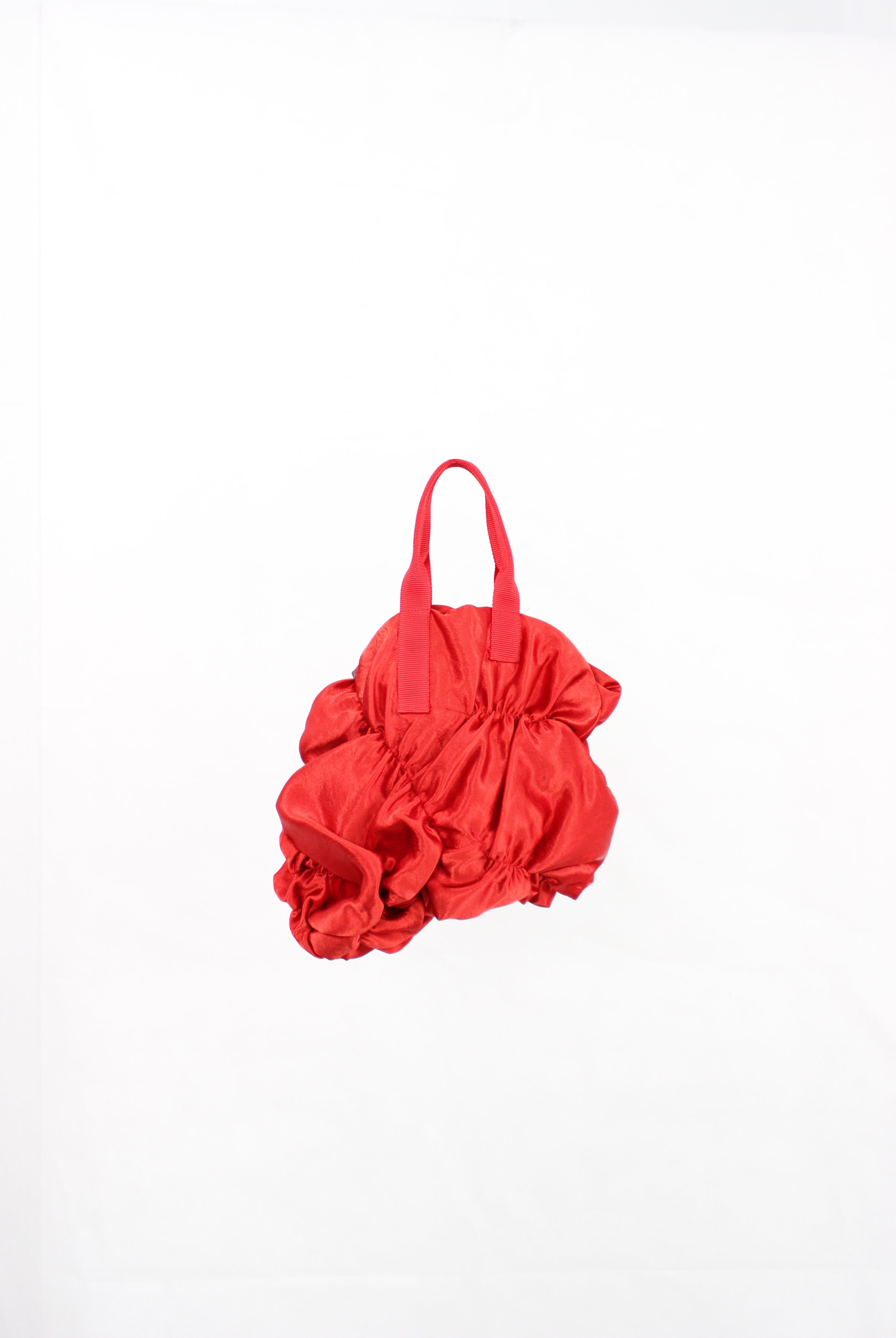 大紅緞面雲朵手提包Red Cloud Handbag