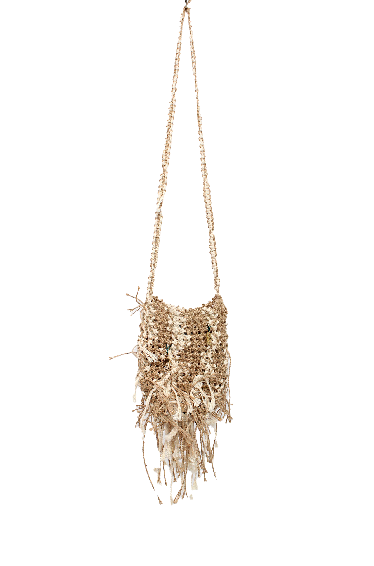 棉麻編織蓄鬚包 Cotton/Linen Macrame Fringe bag (S)