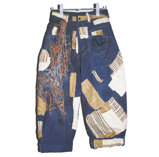 Embroidered Hand Dyed Jeans