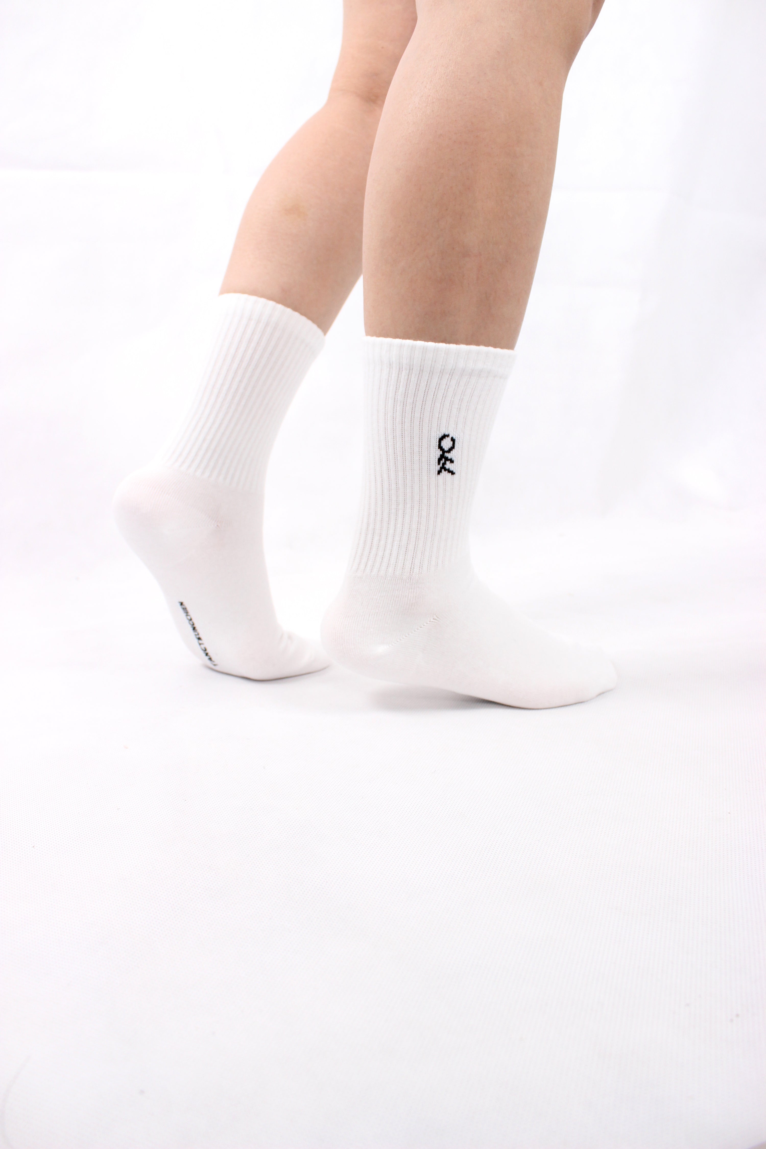 棉混螺紋白襪 White Socks in Cotton