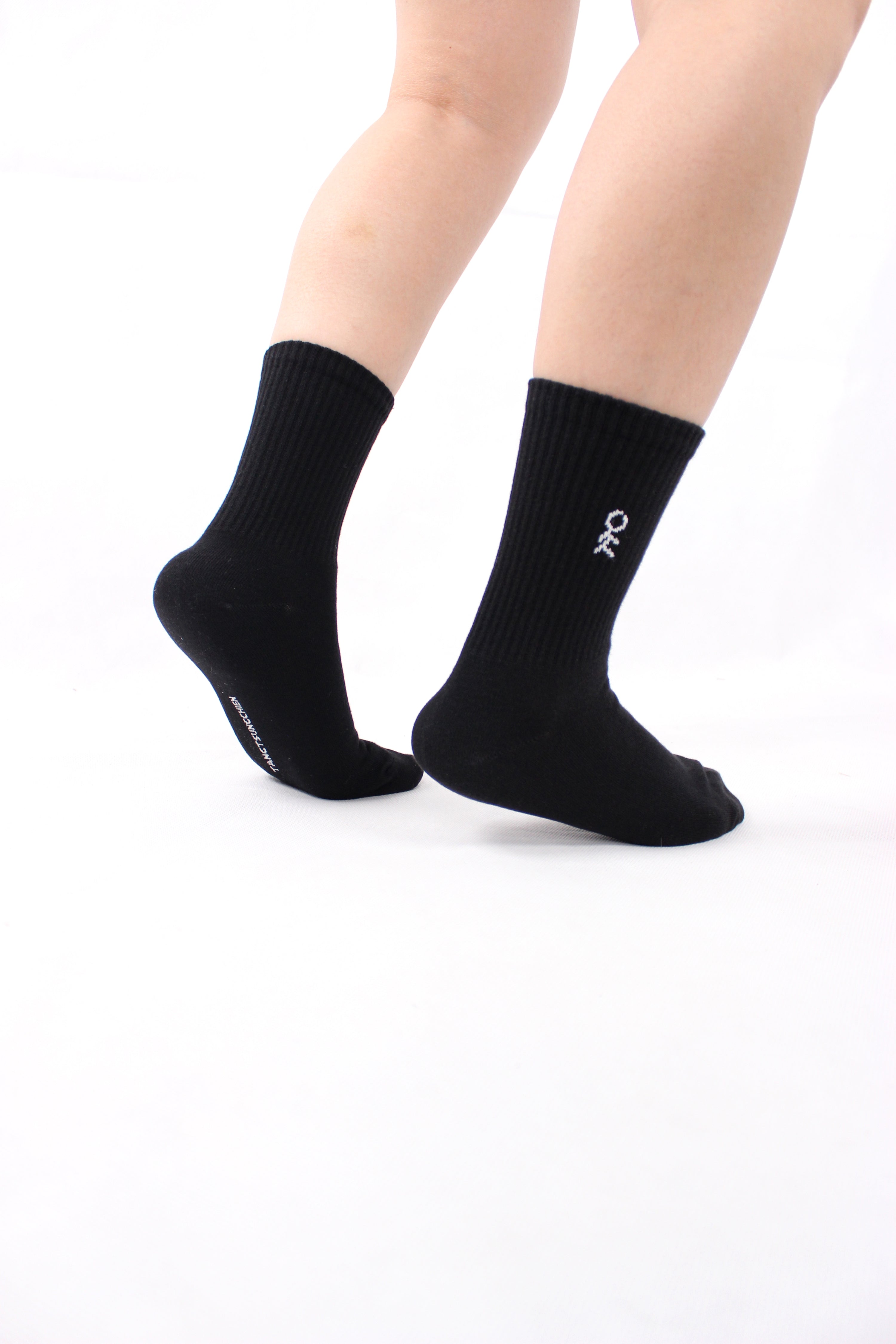 棉混螺紋黑襪 Black Socks in Cotton