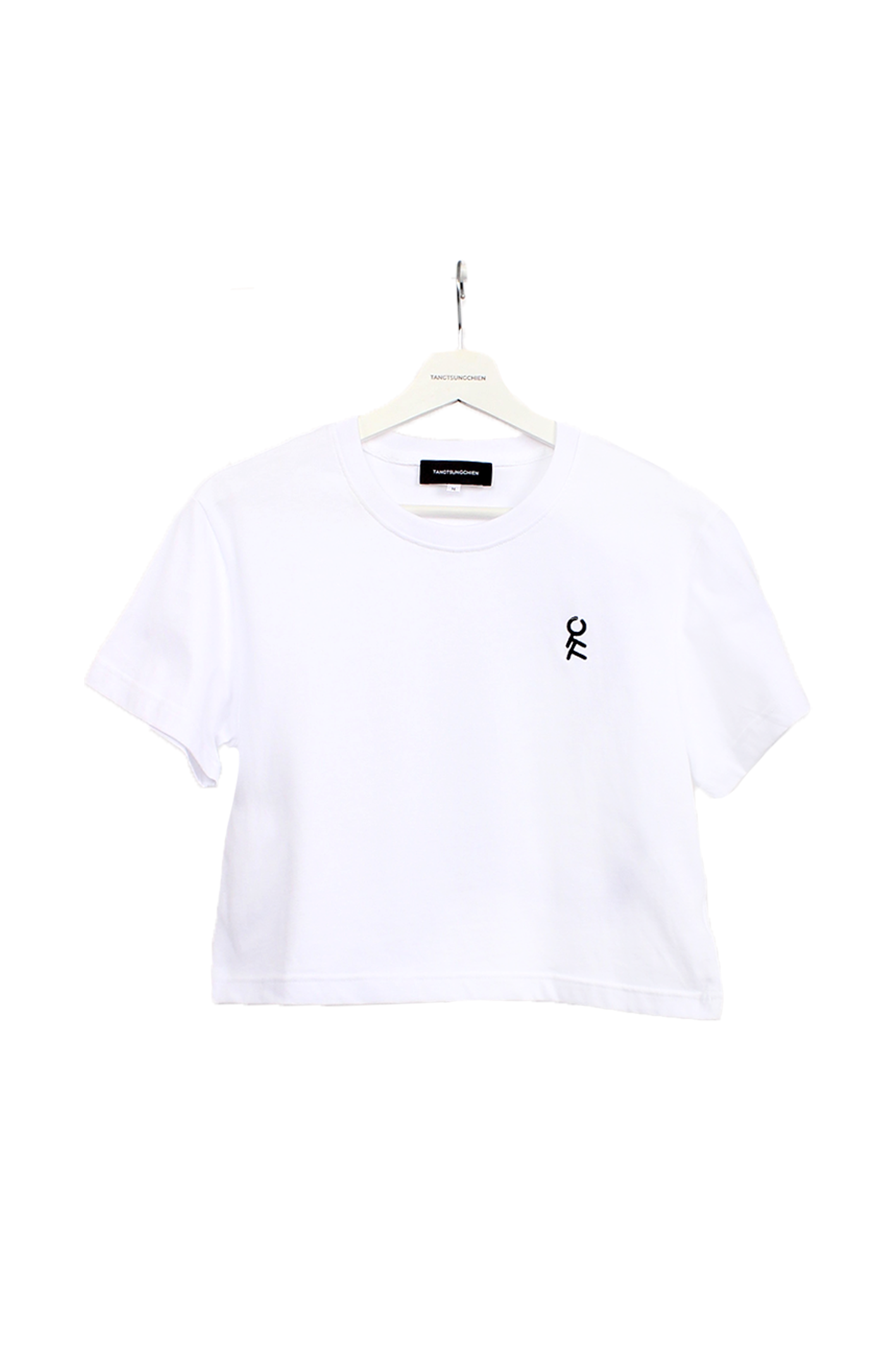 短版刺繡 Logo 白色 T-Shirt