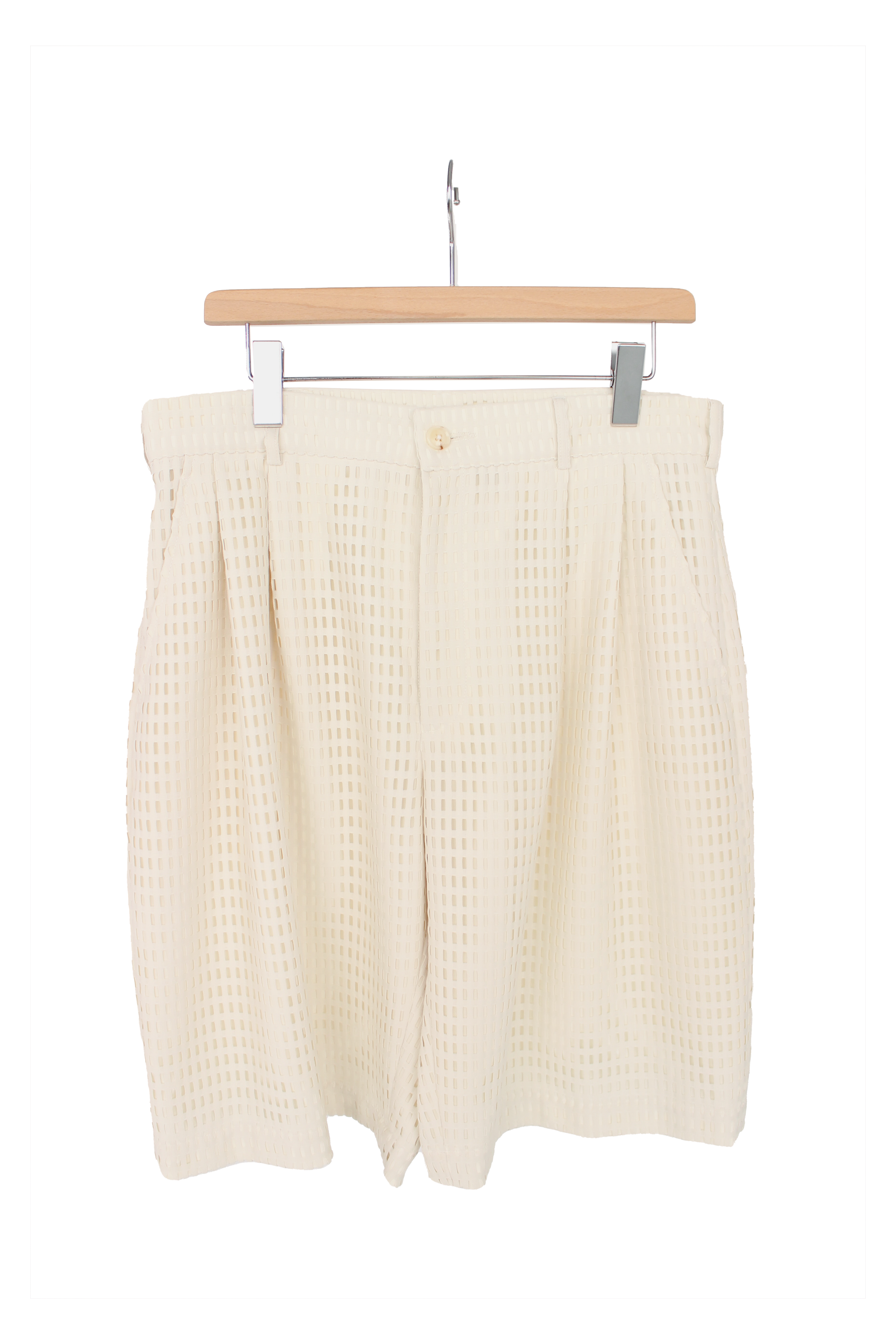 網眼打摺短褲 Mesh Pleated Tailored Shorts