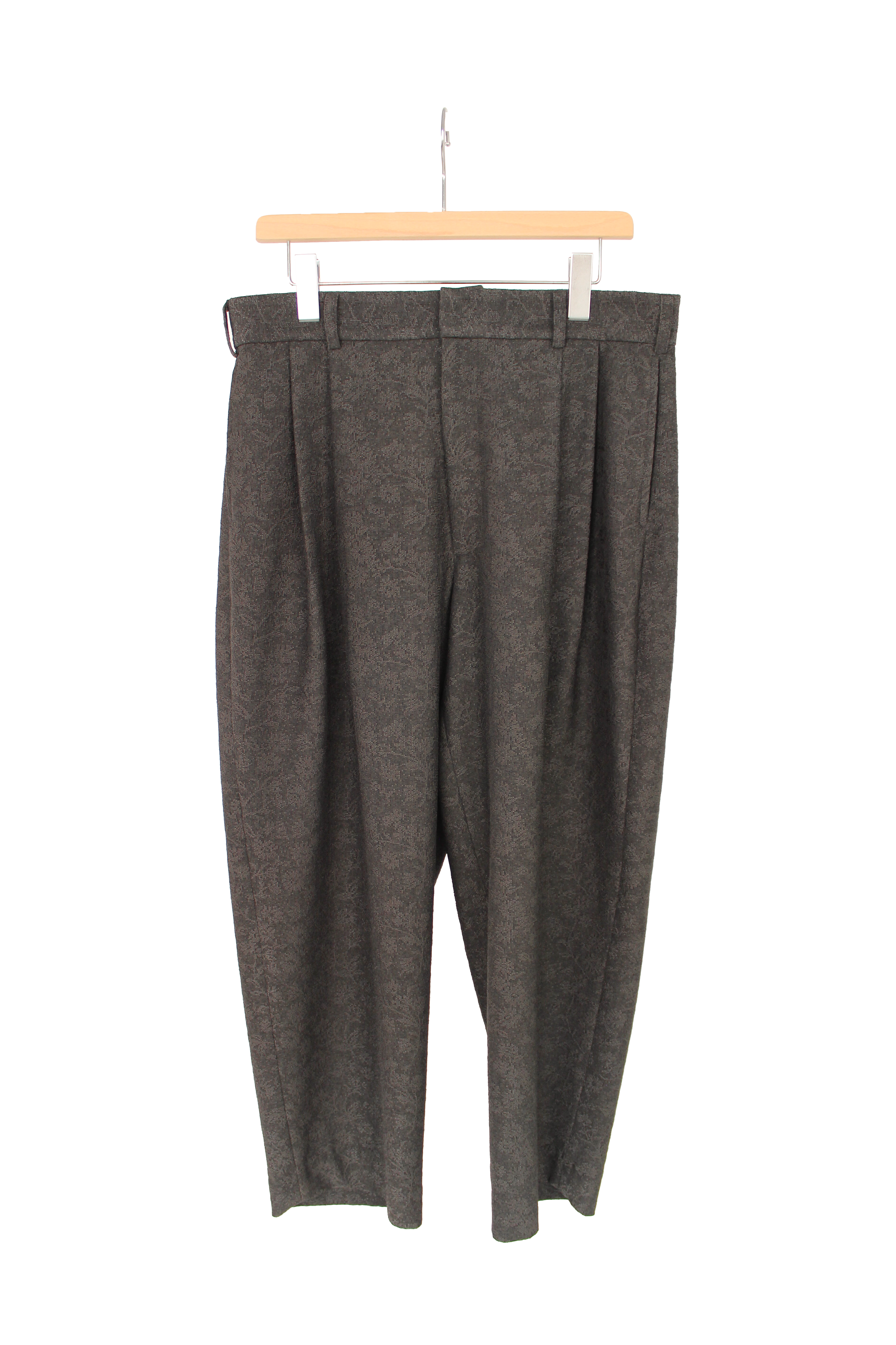 灰色提花打摺長褲 Jacquard Pleated Trousers
