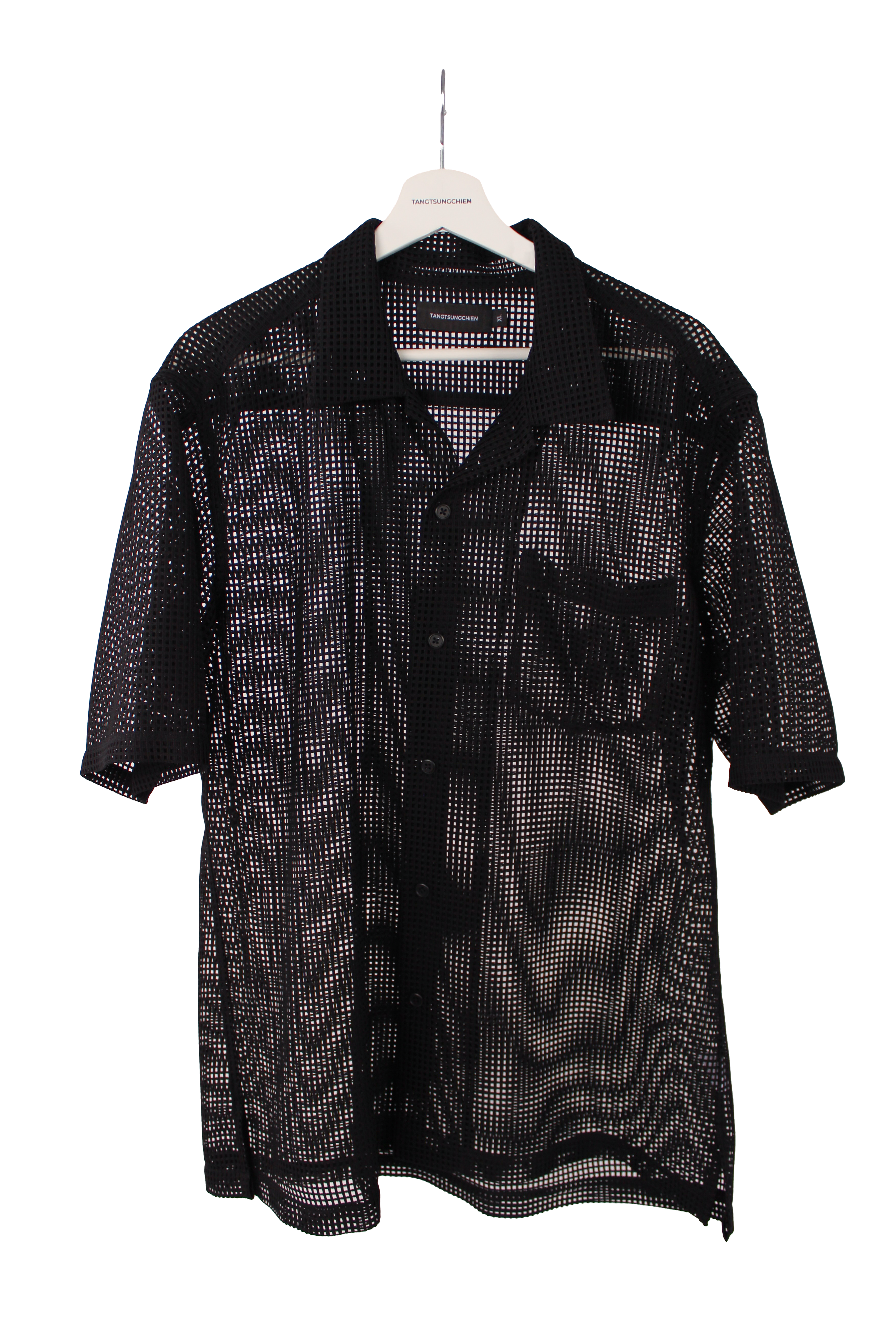 黑色短袖網眼襯衫 Men's Short-sleeve Shirt