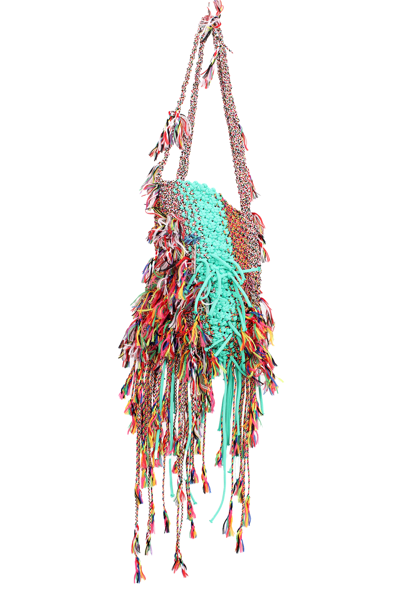 經典配色款手工編織蓄鬚包 Macramé Fringe bag