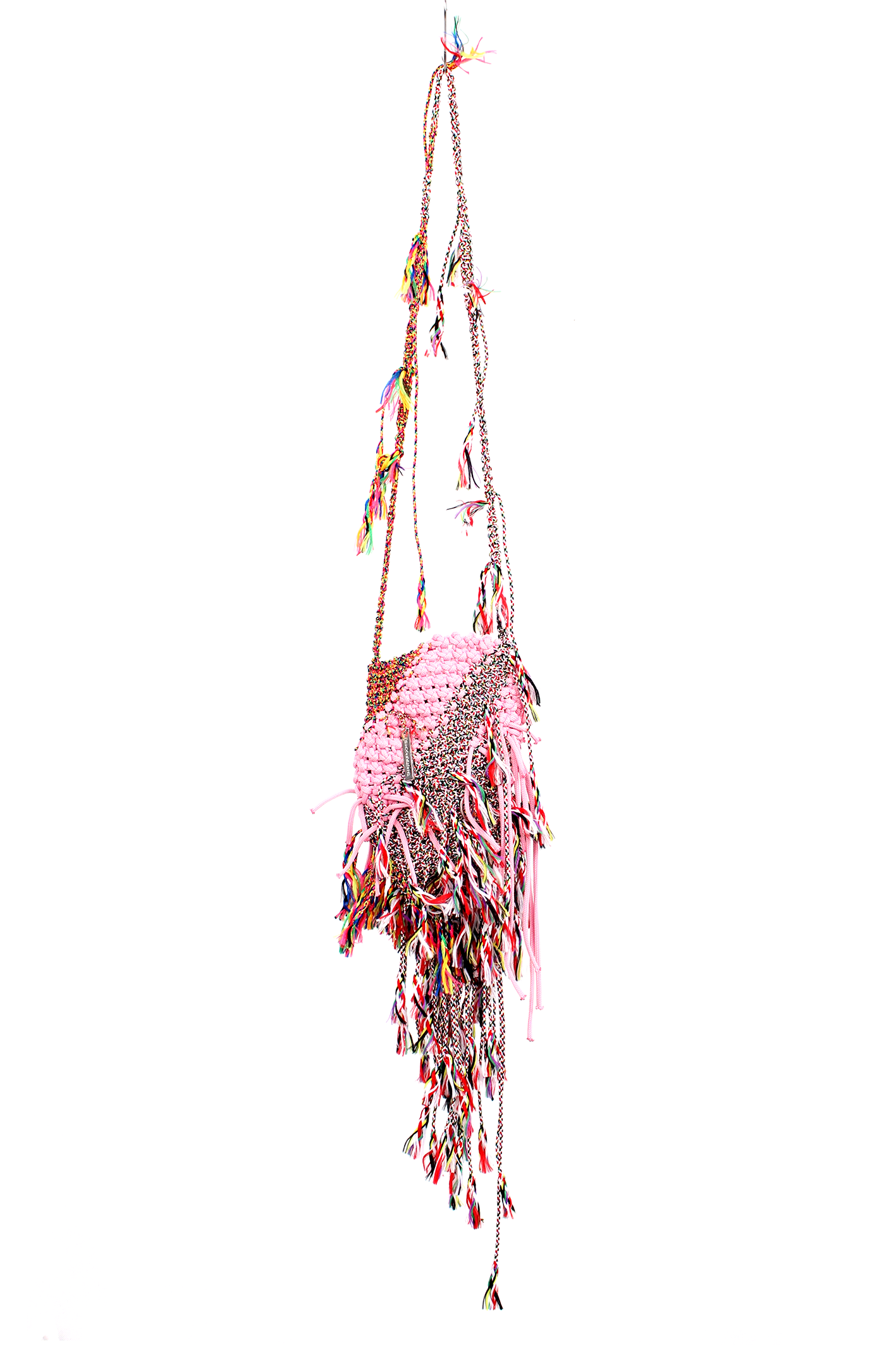 粉紅編織蓄鬚包 Pinky pinky Macrame Fringe Bag M