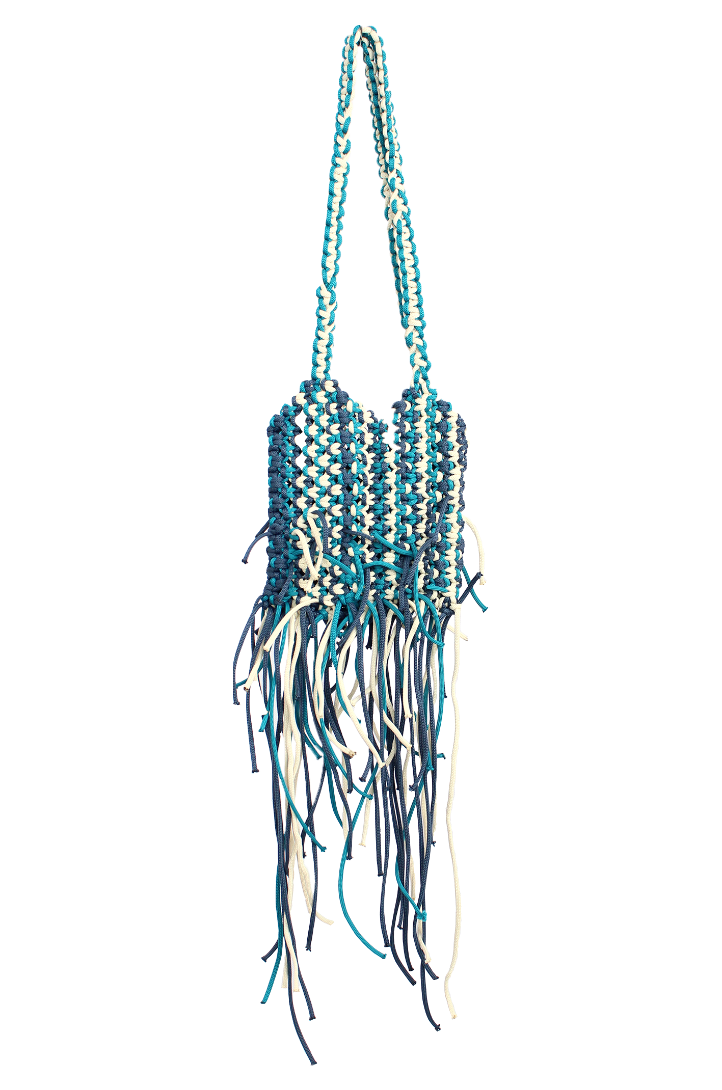 三色手工編織蓄鬚包 Tricolor Macramé Fringe bag